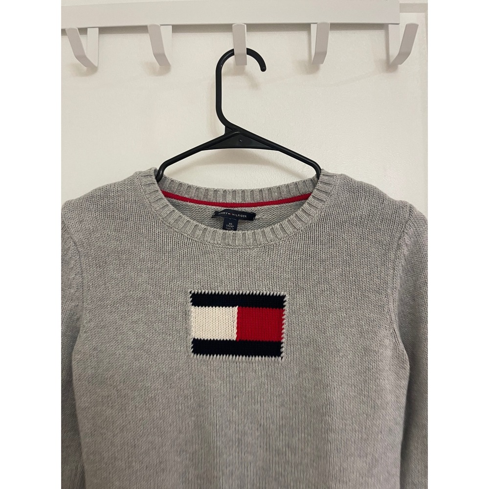 Tommy Hilfiger Americana Chic Y2K Preppy Luxury Old Money Flag Sweater - Picture 2 of 5